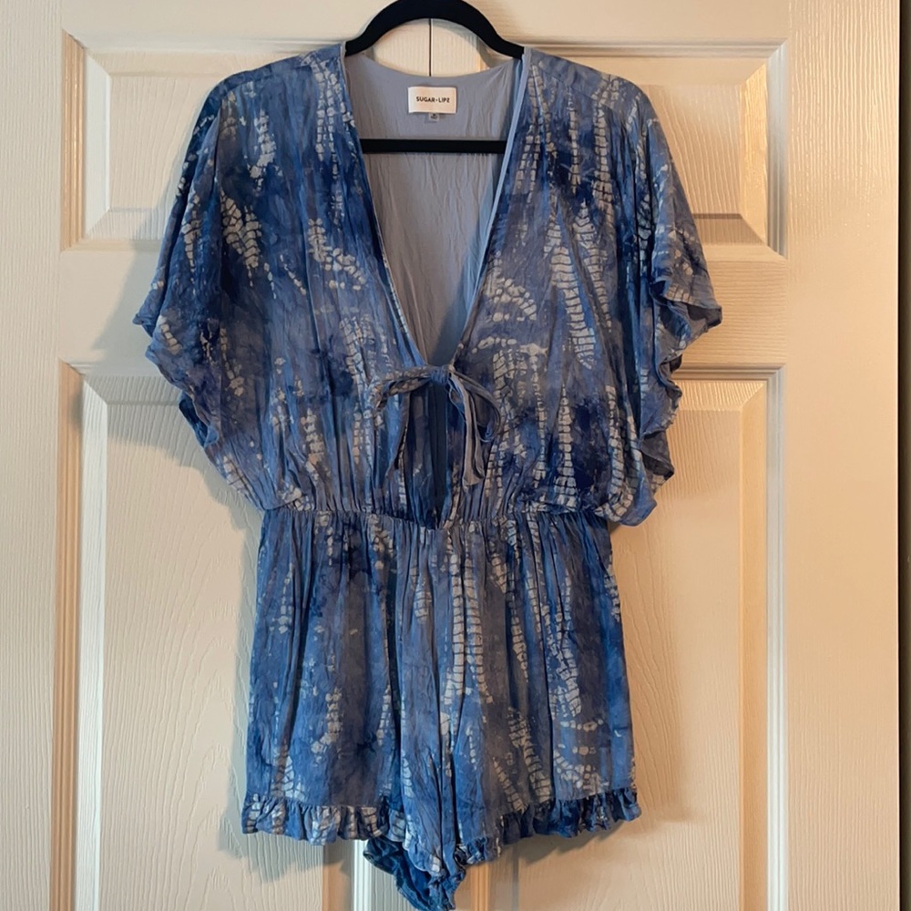 Sugarlips blue tie dye romper